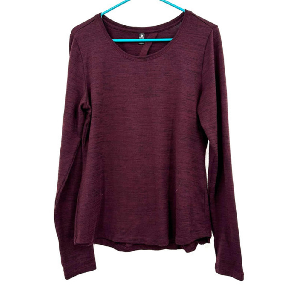 90 Degree by Reflex size Large Burgundy long sleeve shirt with open back